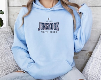 Jungkook Hoodie, South Korea, Est. 1997, Black Pullover Sweatshirt, Jungkook Shirt