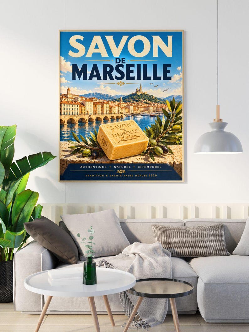Savon De Marseille Vintage Poster - French Provence Soap Art ...