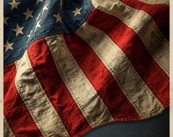 1901 年頃のアメリカ連合国の旗の印刷物、19 世紀初頭の米国旗