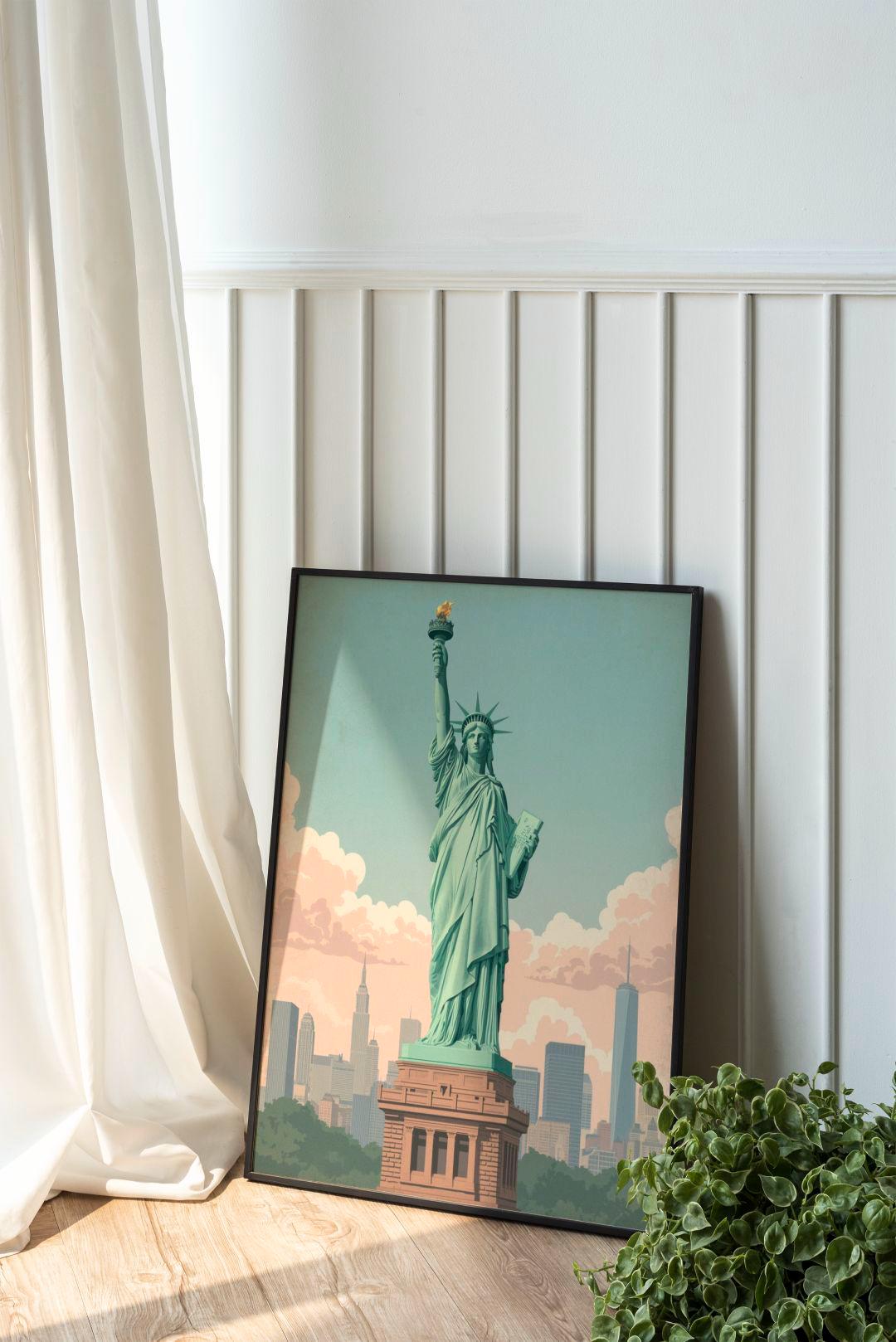 Statue of Liberty Wall Art Print, Vintage New York Poster - Etsy