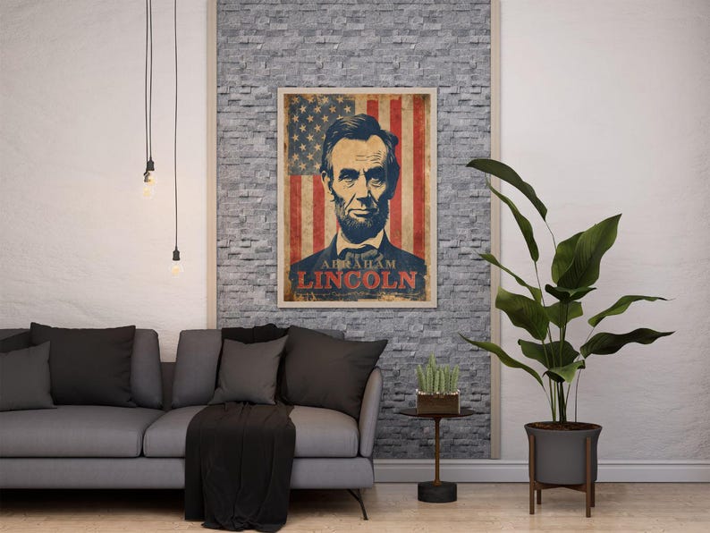Vintage Abraham Lincoln Printable Wall Art – Patriotic American History ...