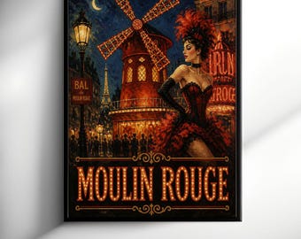 Maurice Legendre Moulin Rouge Paris Lithograph 1976 – Vintage