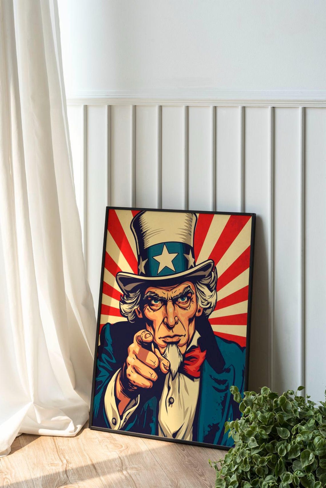 Uncle Sam Vintage Poster Style, Classic American Icon Illustration - Etsy