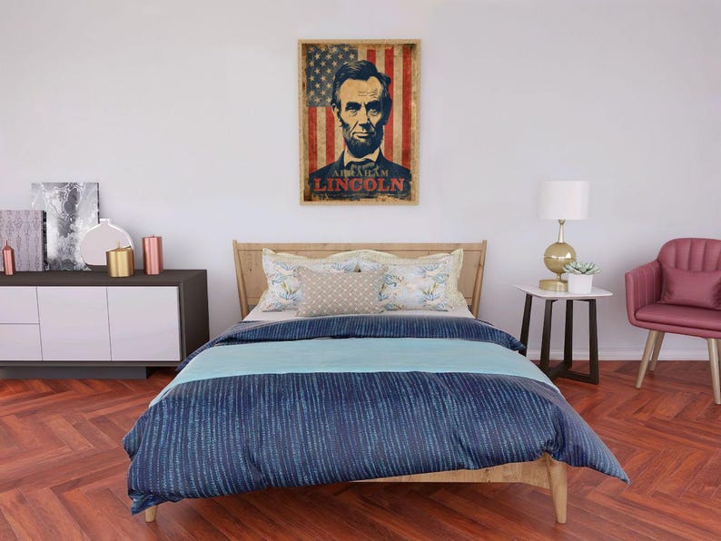 Vintage Abraham Lincoln Printable Wall Art – Patriotic American History ...