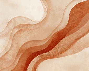 Abstract Terracotta Wall Art Print, Warm Earth Tones