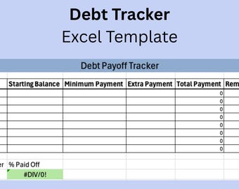 Debt Tracker Spreadsheet | Simple Debt Paydown Template | Excel & Google Sheets