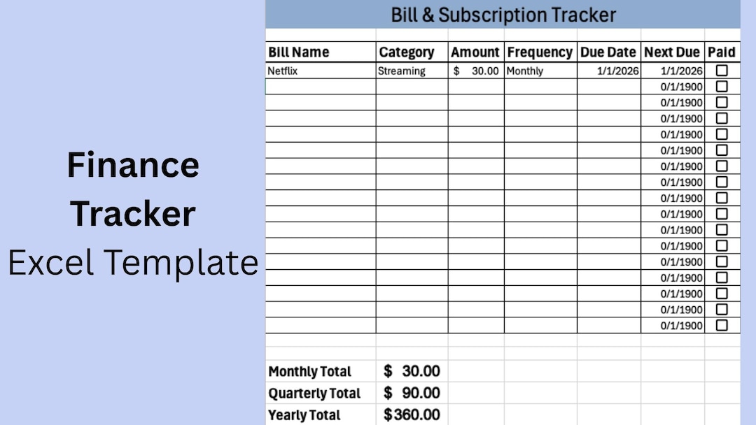Personal Finance Tracker Excel Template | Monthly and Yearly Expense ...