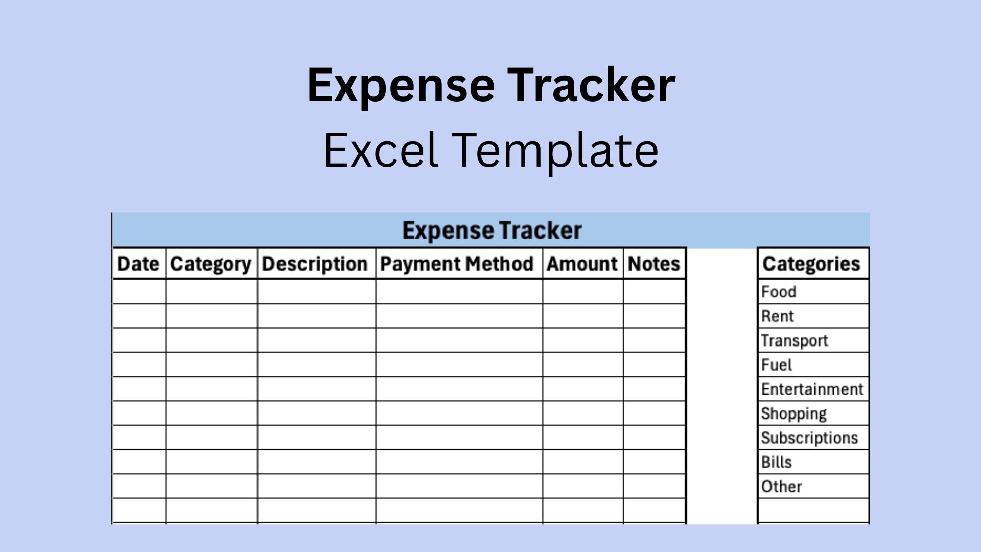 Simple Expense Tracker Excel Template | Manual Spending Log | Easy ...
