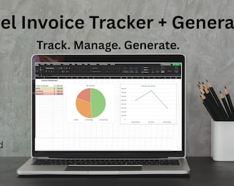 Excel Invoice Template | Auto-Calculating Invoice Generator & Tracker | Printable Small Business and Freelancer Invoice Spreadsheet