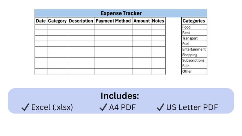 Part Expense Tracking Document Example Simple Expense Tracker Excel Template | Manual Spending Log | Easy ...
