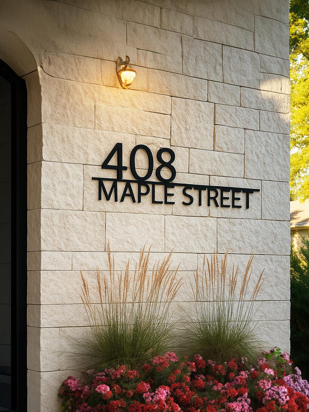 Modern Metal House Number Sign: Custom Street Name Address - Etsy UK