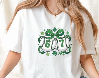St. Patrick Coquette 67 Meme Sport Shirt, Six Seven Baseball Shirt, Funny St. Patrick's Day Sweatshirt, 6 7 Meme Shirt, Baseball Lover Gift