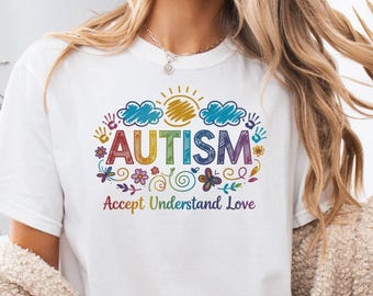 Autism Acceptance T-Shirt, Accept Understand Love Tee, Autism Support Shirt — Teacher, Mom, Dad Gift