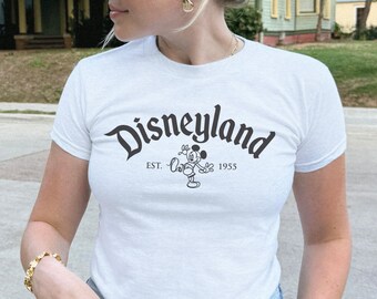 Vintage Disneyland Est 1955 Baby Tee,Disney Trip Shirt,Disney Matching Trip Croptop Girly aesthetic baby tee,Disneyland Y2K,Retro Disney Tee