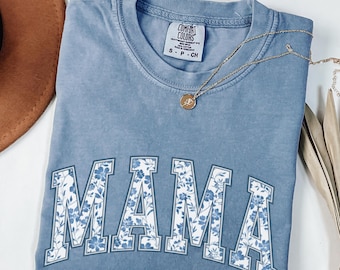 Toile Floral Mama Shirt, Comfort Colors Mama Shirt, Pregnancy Announcement Boy, Mom Life Shirt, Cute Mom Mothers Day Gift, New Mom Shirt