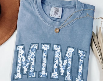 Mimi Shirt, Toile Floral Mimi Shirt, Pregnancy Announcement Gift, Grandma Life Shirt, Cute Grandmother Gift, Comfort Colors® Mimi Shirt
