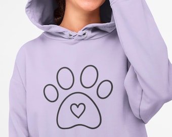 Pet Lover Hoodie, Dog Lover Sweatshirt, Paw Print Hoodie Gift for Pet Owners, Cozy Animal Lover Pullover, Dog Mum & Cat Dad Gift