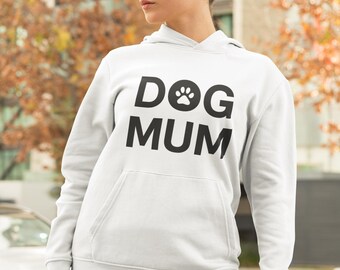 Dog Mum Hoodie, Cozy Paw Print Hoodie, Dog Lover Sweatshirt, Gift for Dog Mums & Pet Parents, Animal Lover Pullover
