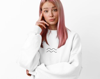 Suéter de regalo del zodiaco Acuario / Sudadera minimalista con signo zodiacal para amantes de la astrología y regalos de cumpleaños