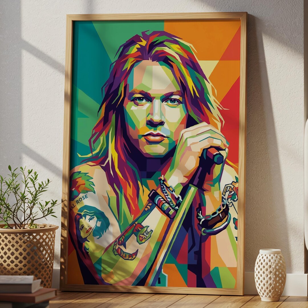 Axl Rose Poster | Vibrant Wall Art Portrait Mosaic - Etsy