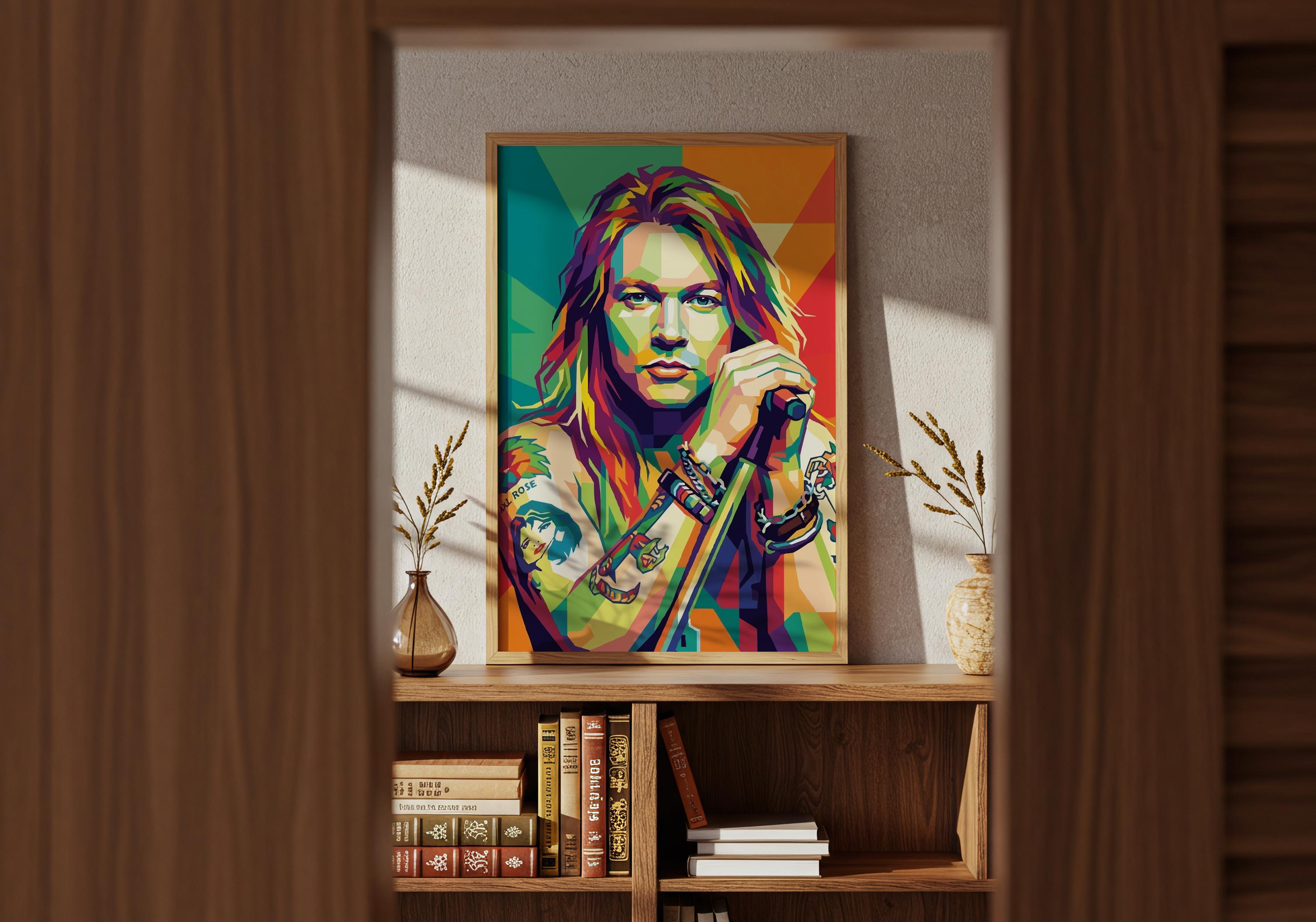Axl Rose Poster | Vibrant Wall Art Portrait Mosaic - Etsy