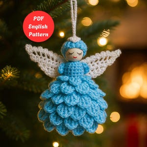 Crochet Angel Pattern, Amigurumi Christmas Ornament Tutorial,  Holiday Decor Gift, Beginner Friendly Crochet Pattern PDF