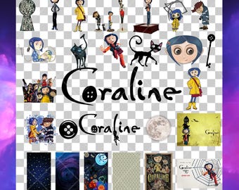 Coraline PNG Bundle: 30+ Transparent Images for Crafts (Digital Download)