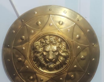 Medieval Knight Lion Shield, 18-Gauge Steel, Cosplay LARP Shield