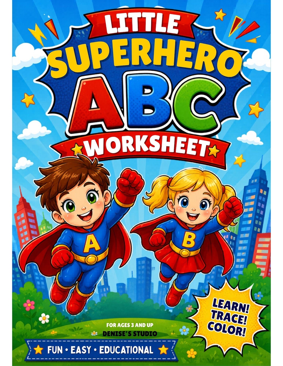 Little Superhero ABC Worksheets - Etsy