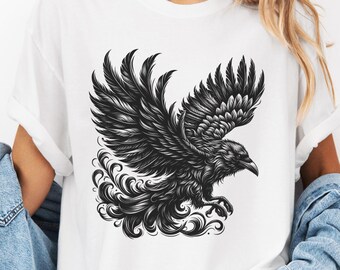 Raven T-Shirt, Gothic Shirts Raven Lover Gift, Comfort Color