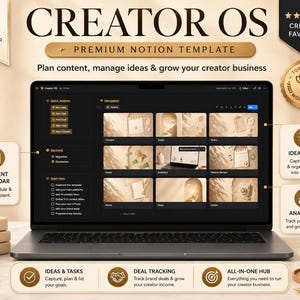 Creator OS Notion Template for Content Creators | Content Calendar, Idea Vault, Brand Deals, Task Manager