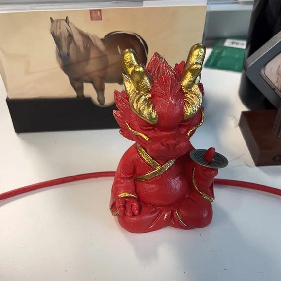 かわいい禅のドラゴンの置物、中国の十二支のドラゴンの像、幸運の 