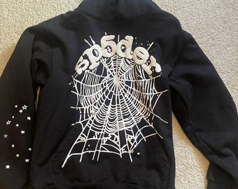 Sp5der Black Hoodie | Spider Web Graphic, Y2K Streetwear - Etsy