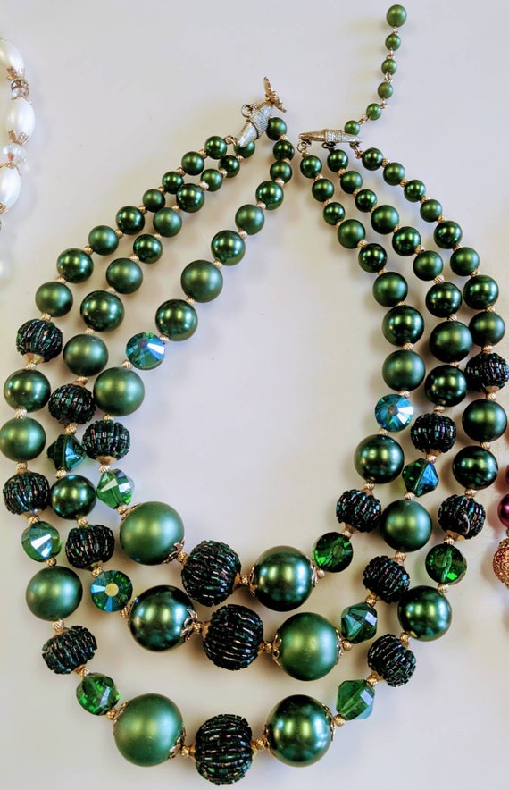 Vintage Vendome Necklace,Crystal and Faux Pearl N… - image 7