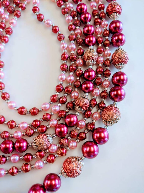 Vintage Vendome Necklace,Crystal and Faux Pearl N… - image 9