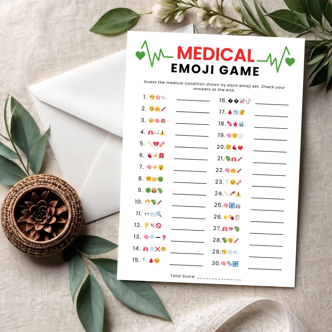 Medical Emoji Game Printable, Guess the Condition Pictionary, Nurse ...