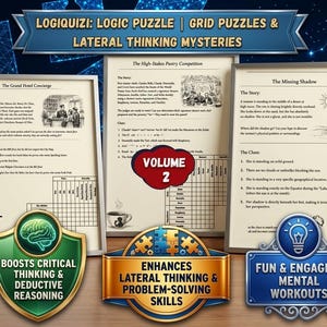 Logi Quizi : 45 Advanced Logic Grid Puzzles (PDF Download) Vol 2
