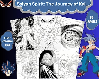 Libro para colorear de historias de anime para una diversión tranquila y consciente (PDF de 50 páginas)