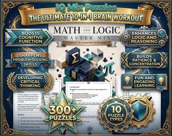 IQ Puzzle for Adults: 300+ Logic Games, Brain Teasers, Cryptograms & Critical Thinking Challenges