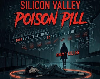 Silicon Valley Poison Pill: Printable Murder Mystery Logic Puzzle, Elimination Game, Cold Case File PDF