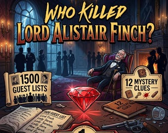 Murder Mystery Puzzle Game, Detective Cold Case File Logic Elimination Puzzle, Instant Download PDF