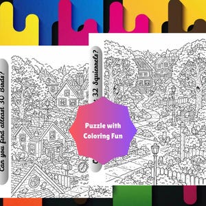 Hidden Picture Coloring Puzzle Book for Kids & Adults | 40 Brain Activity Pages image 9