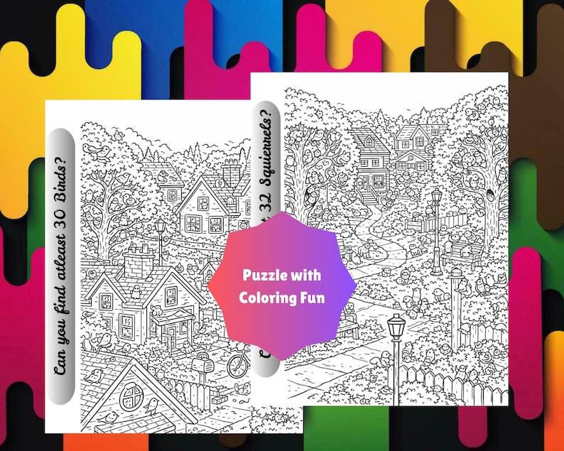 Hidden Picture Coloring Puzzle Book for Kids & Adults | 40 Brain Activity Pages image 9