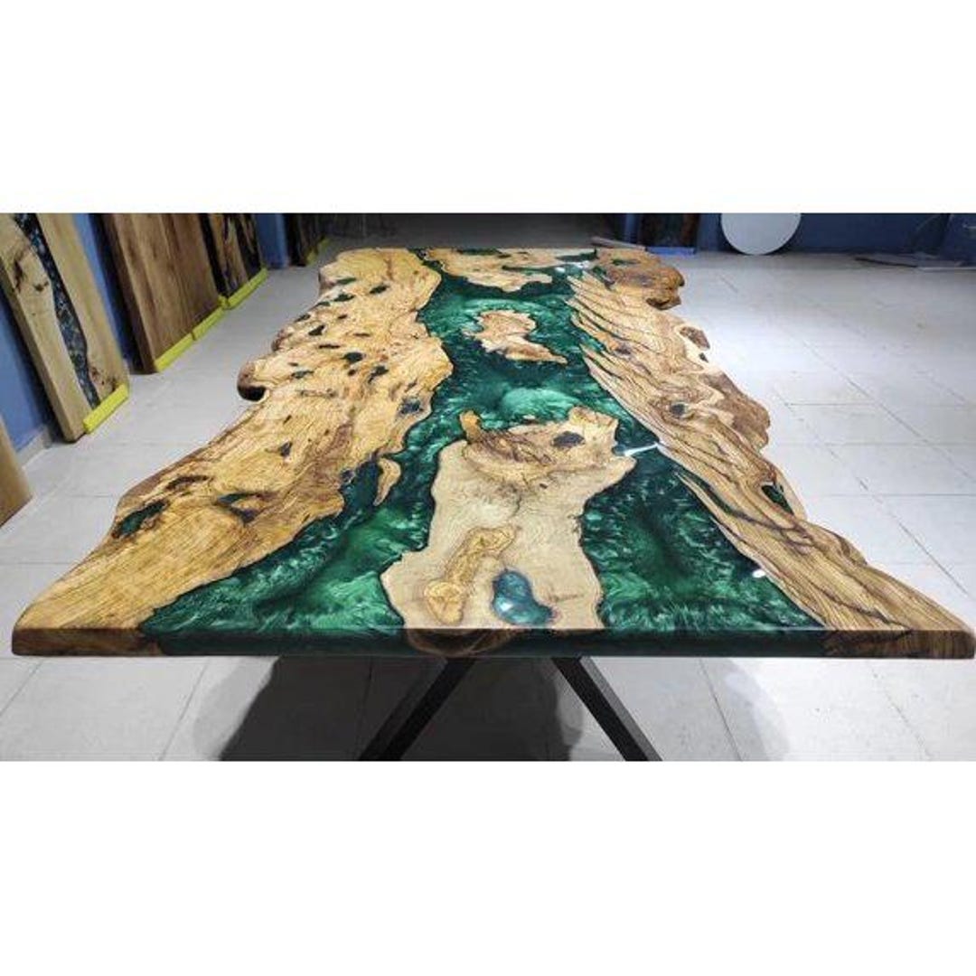 Handmade Ocean Wave Epoxy Resin Rectangle Coffee Table – Coastal Wood ...