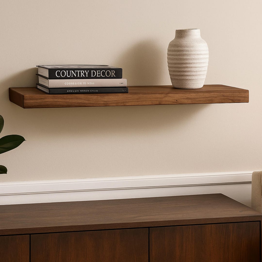 Handmade Natural Wood Floating Shelf: Rustic Home Decor - Etsy