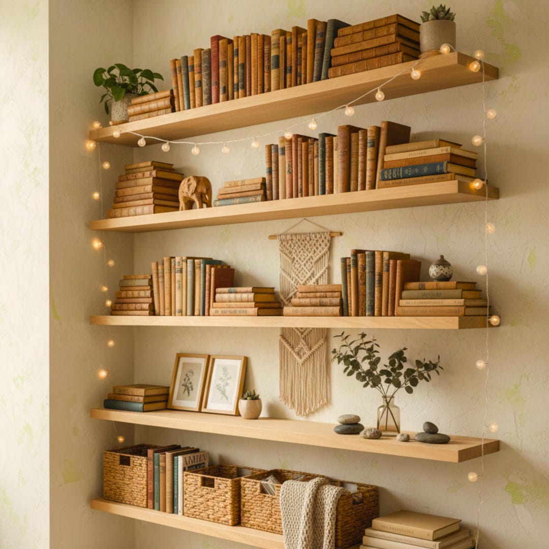 Handcrafted Shelf Handmade Floating Shelf | Handmade Solid Wood Modern Rustic Minimal ...