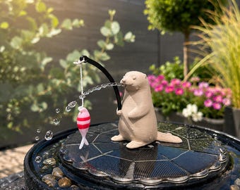 Otter | Aufsatz für Runden Solarbrunnen | Solarbrunnenaufsatz | Solar | Otterliebe