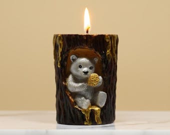 Teddy Bear Candle Luxury Home Decor Animal Candle Christmas Candles Gift Honey Bear Candle Cute Animal Lover Gift Idea Rustic Candle