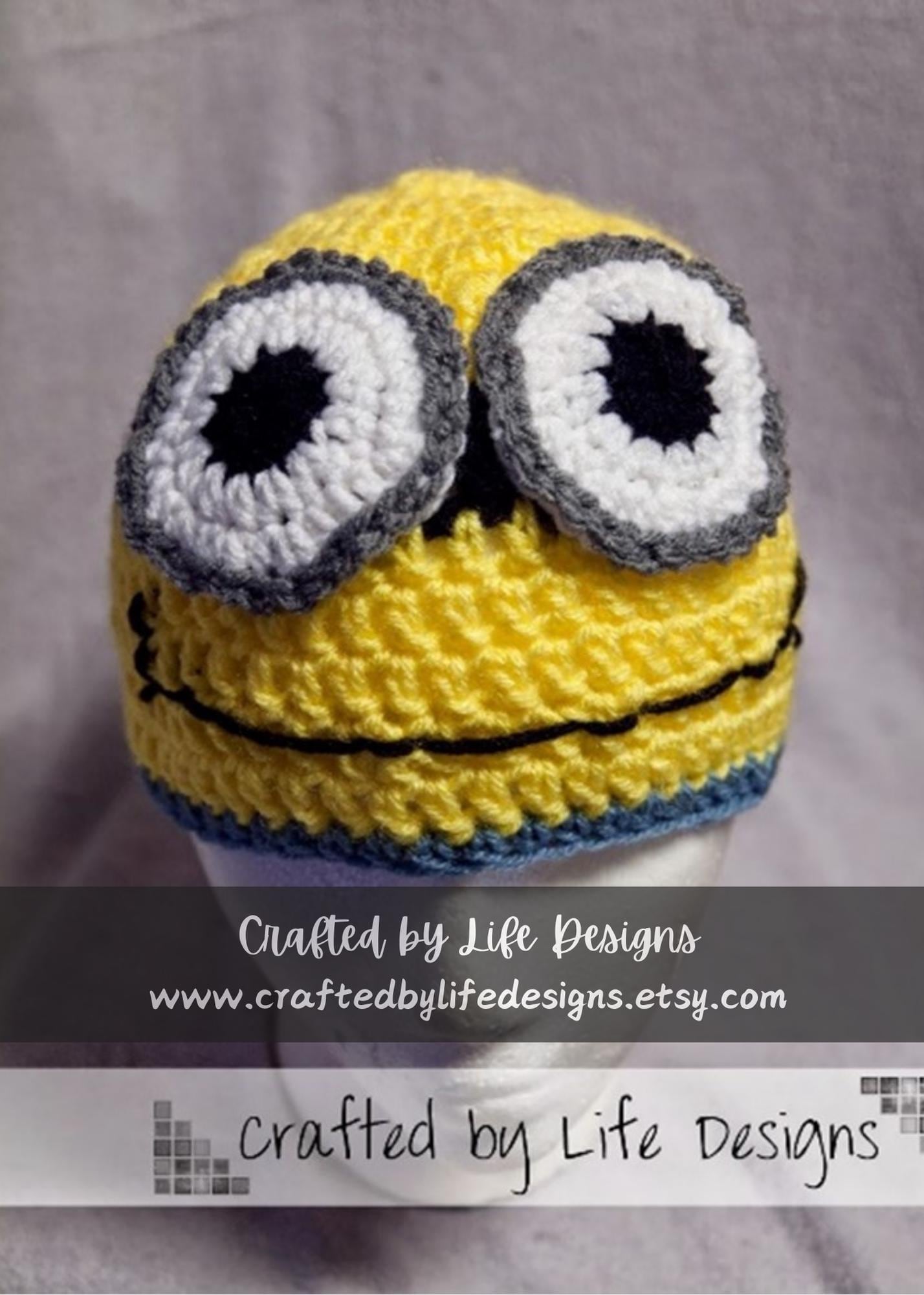 Minion Hat Pattern from Newborn to Adult