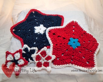 America Washcloth Set Crochet Pattern